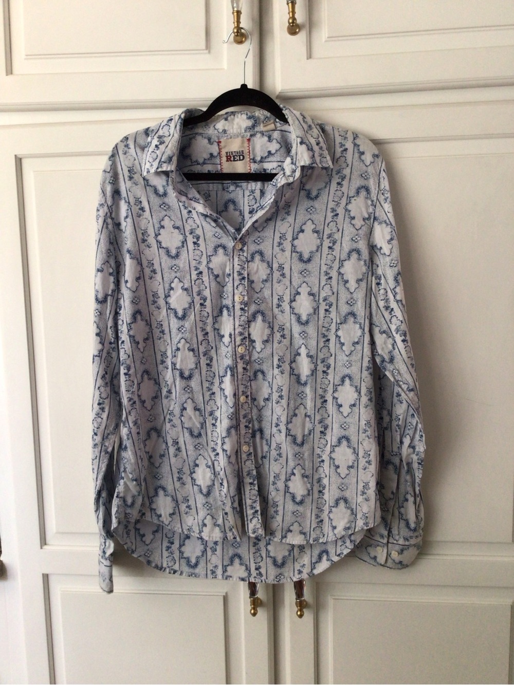 Rustler Red White & Blue Printed Long-Sleeve Button-Down Shirt